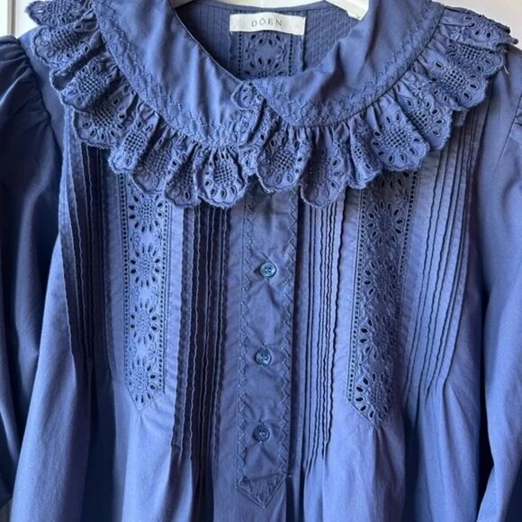 Doen Nerona Shirt Dress in Atlantic Blue - Medium - EUC - Picture 5 of 8